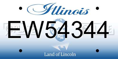 EW54344 Illinois License Plate