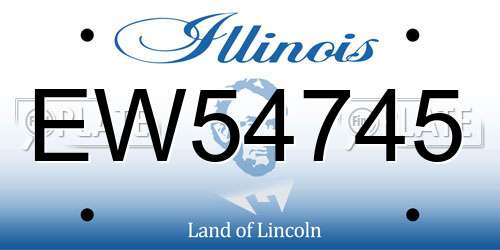 EW54745 Illinois License Plate
