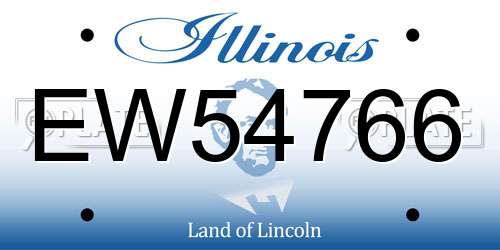EW54766 Illinois License Plate