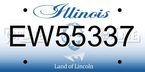 EW55337 Illinois License Plate