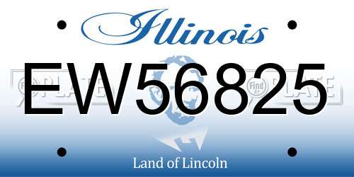 EW56825 Illinois License Plate