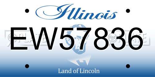 EW57836 Illinois License Plate
