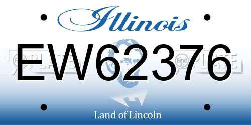 EW62376 Illinois License Plate