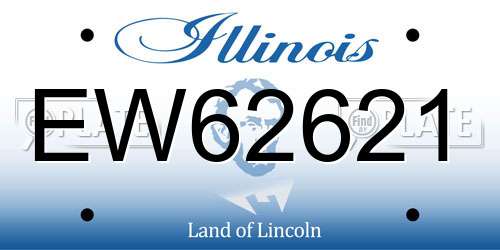 EW62621 Illinois License Plate