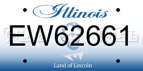 EW62661 Illinois License Plate