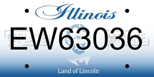 EW63036 Illinois License Plate