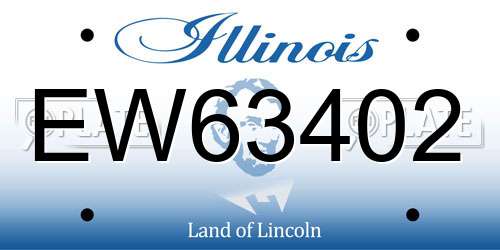 EW63402 Illinois License Plate