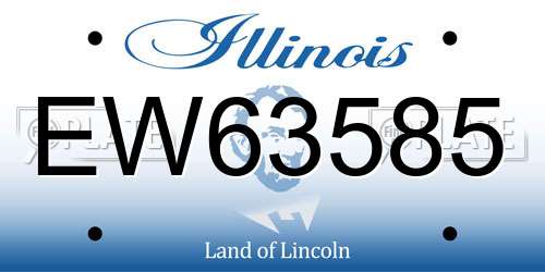 EW63585 Illinois License Plate