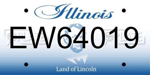 EW64019 Illinois License Plate
