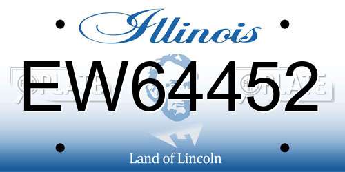 EW64452 Illinois License Plate