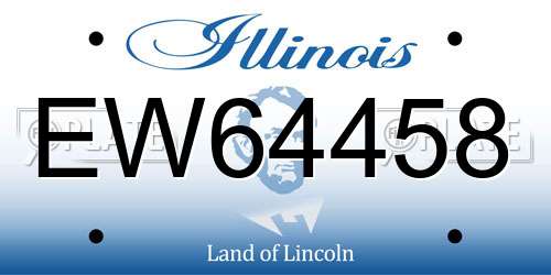 EW64458 Illinois License Plate