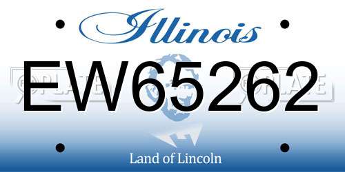 EW65262 Illinois License Plate