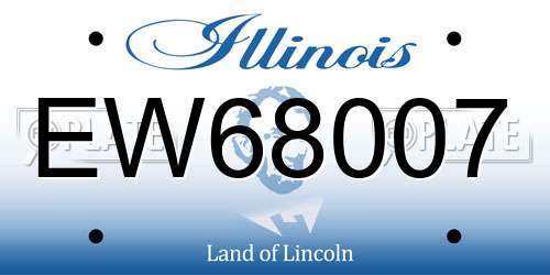 EW68007 Illinois License Plate