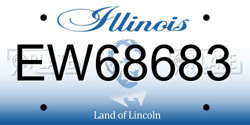 EW68683 Illinois License Plate