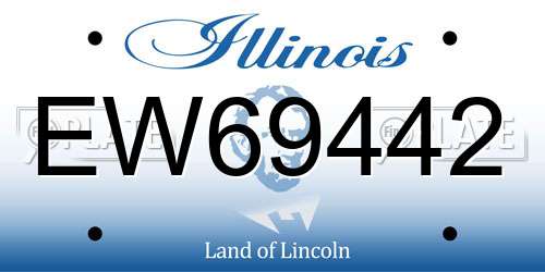 EW69442 Illinois License Plate