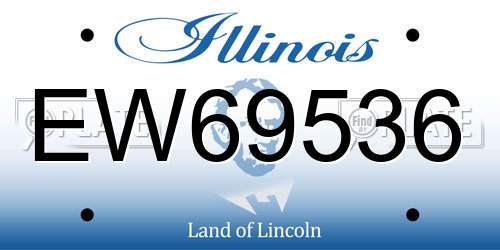 EW69536 Illinois License Plate