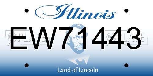 EW71443 Illinois License Plate