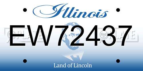 EW72437 Illinois License Plate