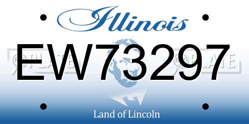 EW73297 Illinois License Plate