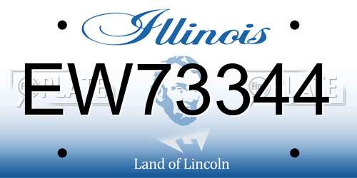 EW73344 Illinois License Plate