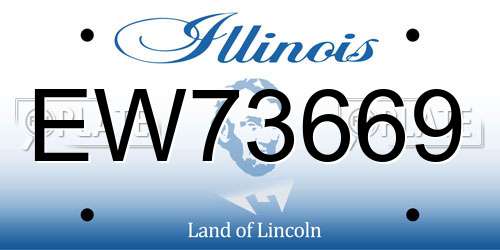 EW73669 Illinois License Plate