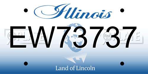 EW73737 Illinois License Plate