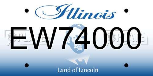 EW74000 Illinois License Plate