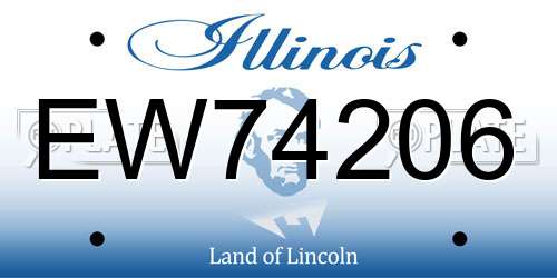 EW74206 Illinois License Plate