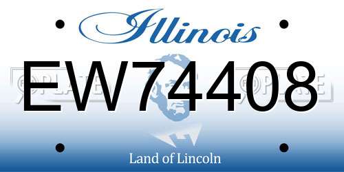 EW74408 Illinois License Plate