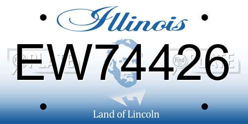 EW74426 Illinois License Plate