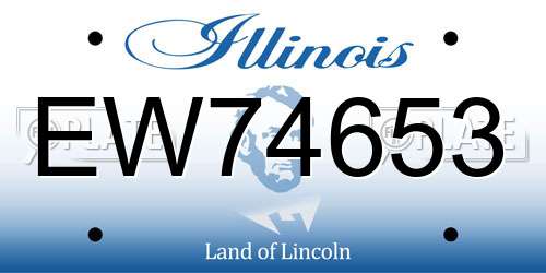 EW74653 Illinois License Plate