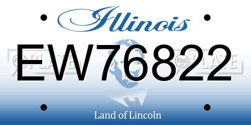 EW76822 Illinois License Plate