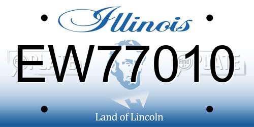 EW77010 Illinois License Plate
