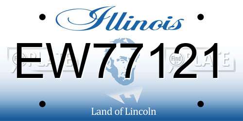 EW77121 Illinois License Plate