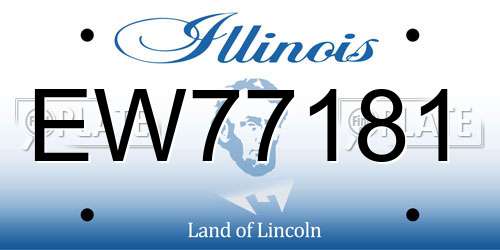 EW77181 Illinois License Plate