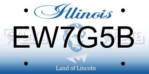 EW7G5B Illinois License Plate