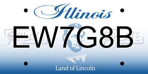 EW7G8B Illinois License Plate