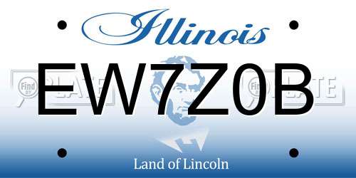 EW7Z0B Illinois License Plate