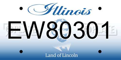 EW80301 Illinois License Plate