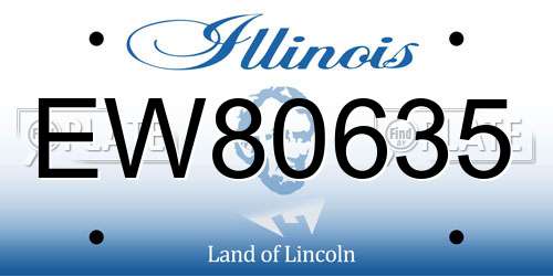 EW80635 Illinois License Plate