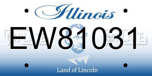 EW81031 Illinois License Plate