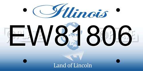 EW81806 Illinois License Plate