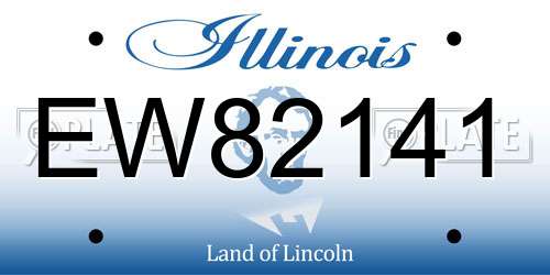 EW82141 Illinois License Plate