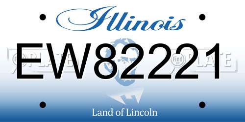 EW82221 Illinois License Plate