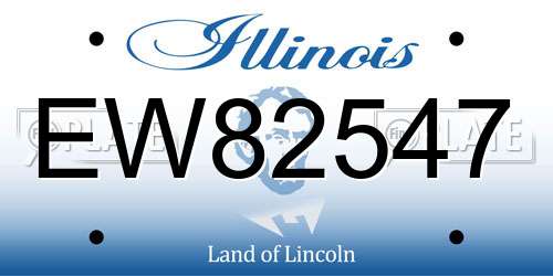 EW82547 Illinois License Plate