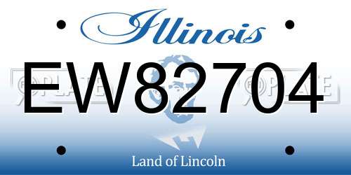 EW82704 Illinois License Plate