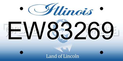 EW83269 Illinois License Plate