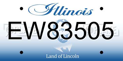 EW83505 Illinois License Plate