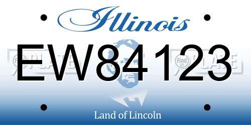 EW84123 Illinois License Plate