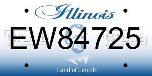 EW84725 Illinois License Plate
